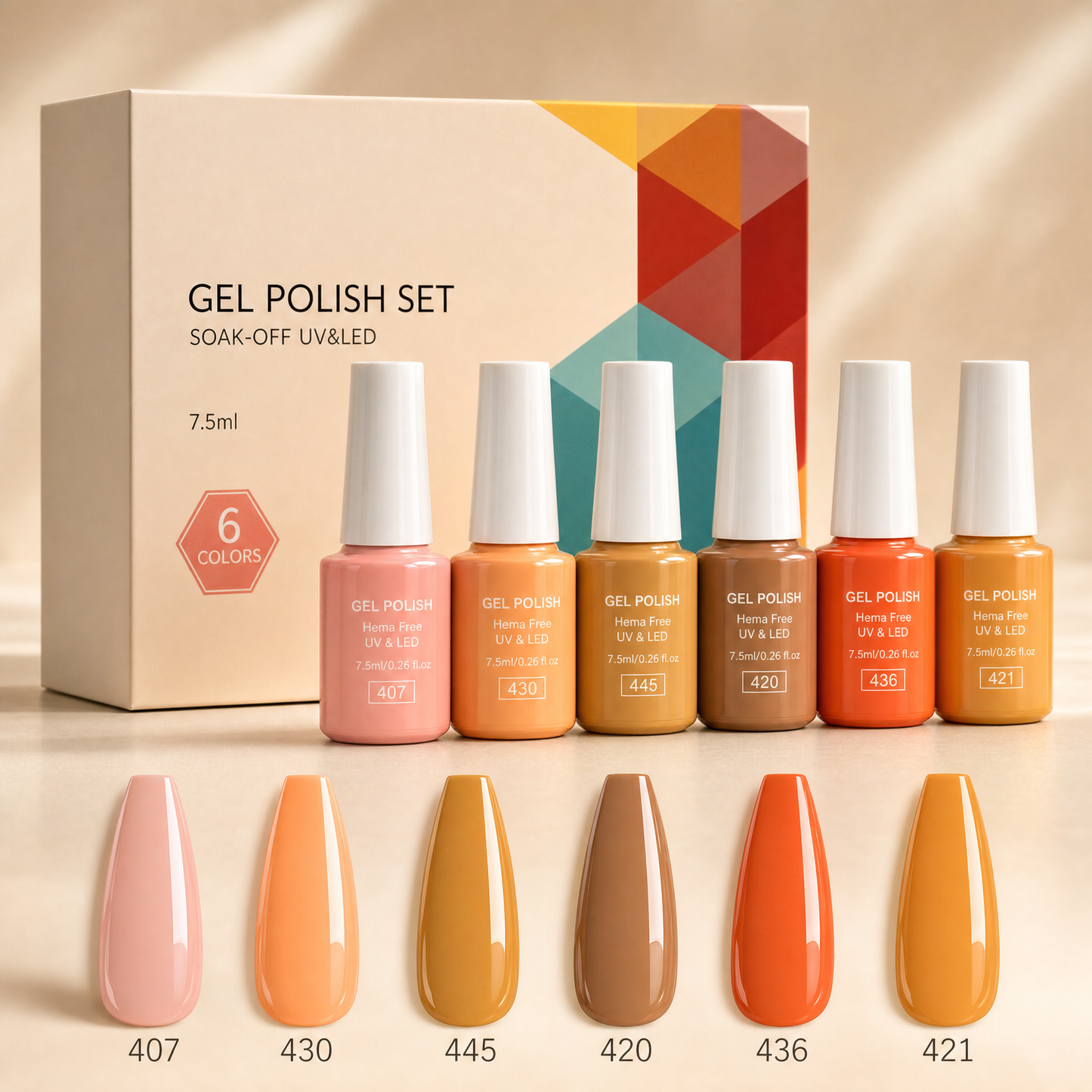 Les Palettes Gel — 6 couleurs coordonnées, tenue 3 semaines