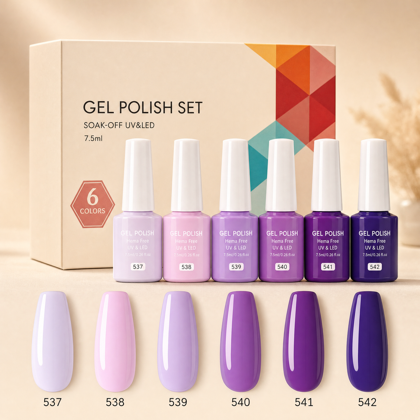 Les Palettes Gel — 6 couleurs coordonnées, tenue 3 semaines