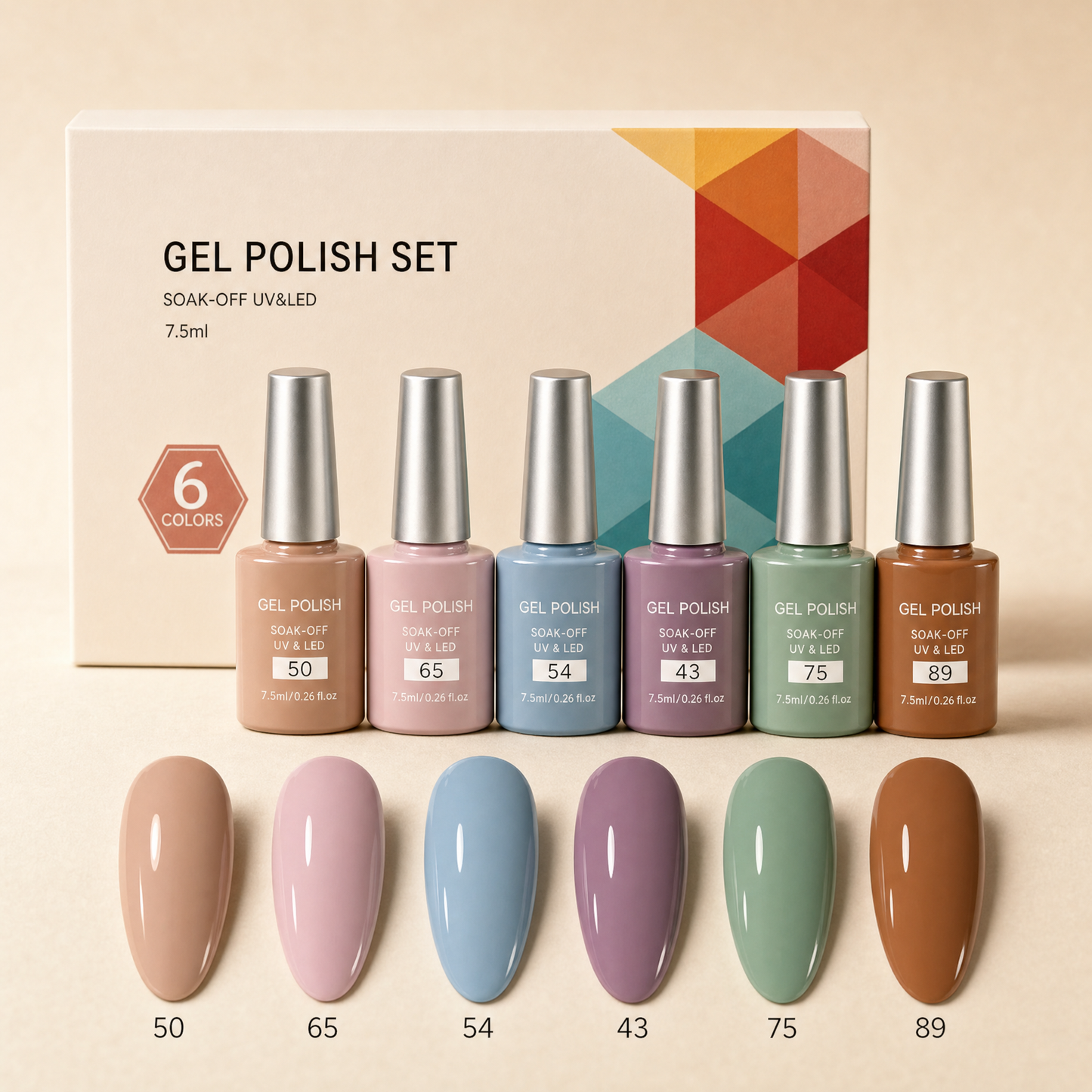 Les Palettes Gel — 6 couleurs coordonnées, tenue 3 semaines