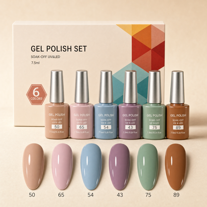 Les Palettes Gel — 6 couleurs coordonnées, tenue 3 semaines