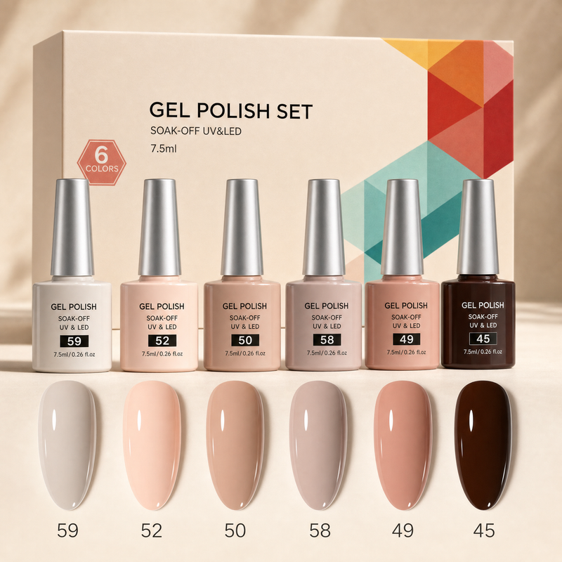 Les Palettes Gel — 6 couleurs coordonnées, tenue 3 semaines