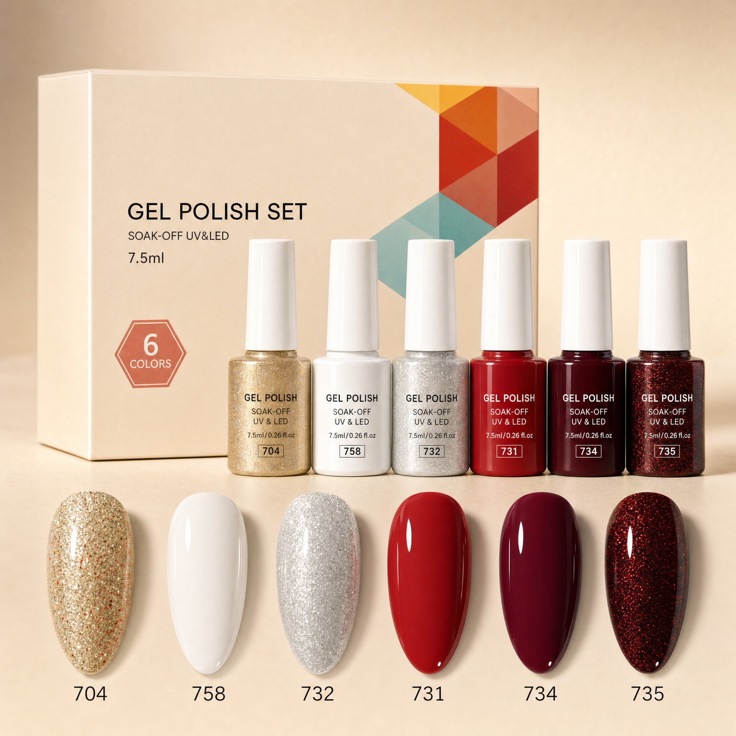 Les Palettes Gel — 6 couleurs coordonnées, tenue 3 semaines