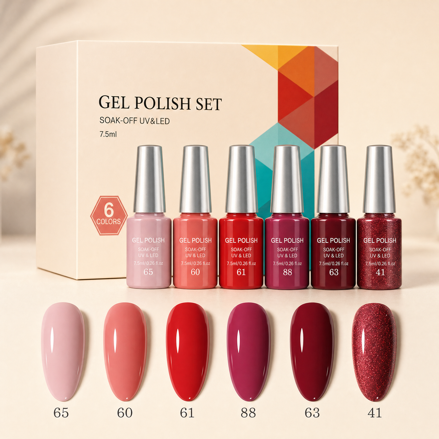 Les Palettes Gel — 6 couleurs coordonnées, tenue 3 semaines