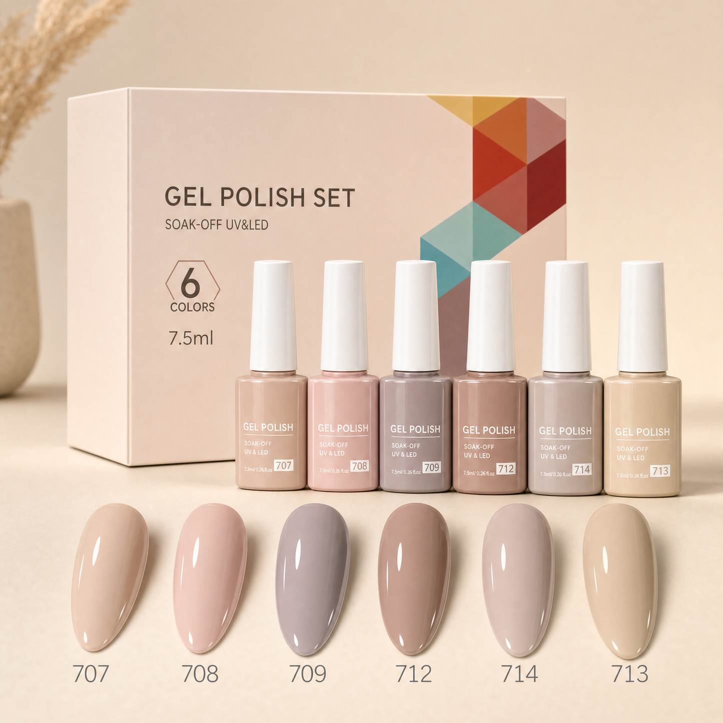 Les Palettes Gel — 6 couleurs coordonnées, tenue 3 semaines