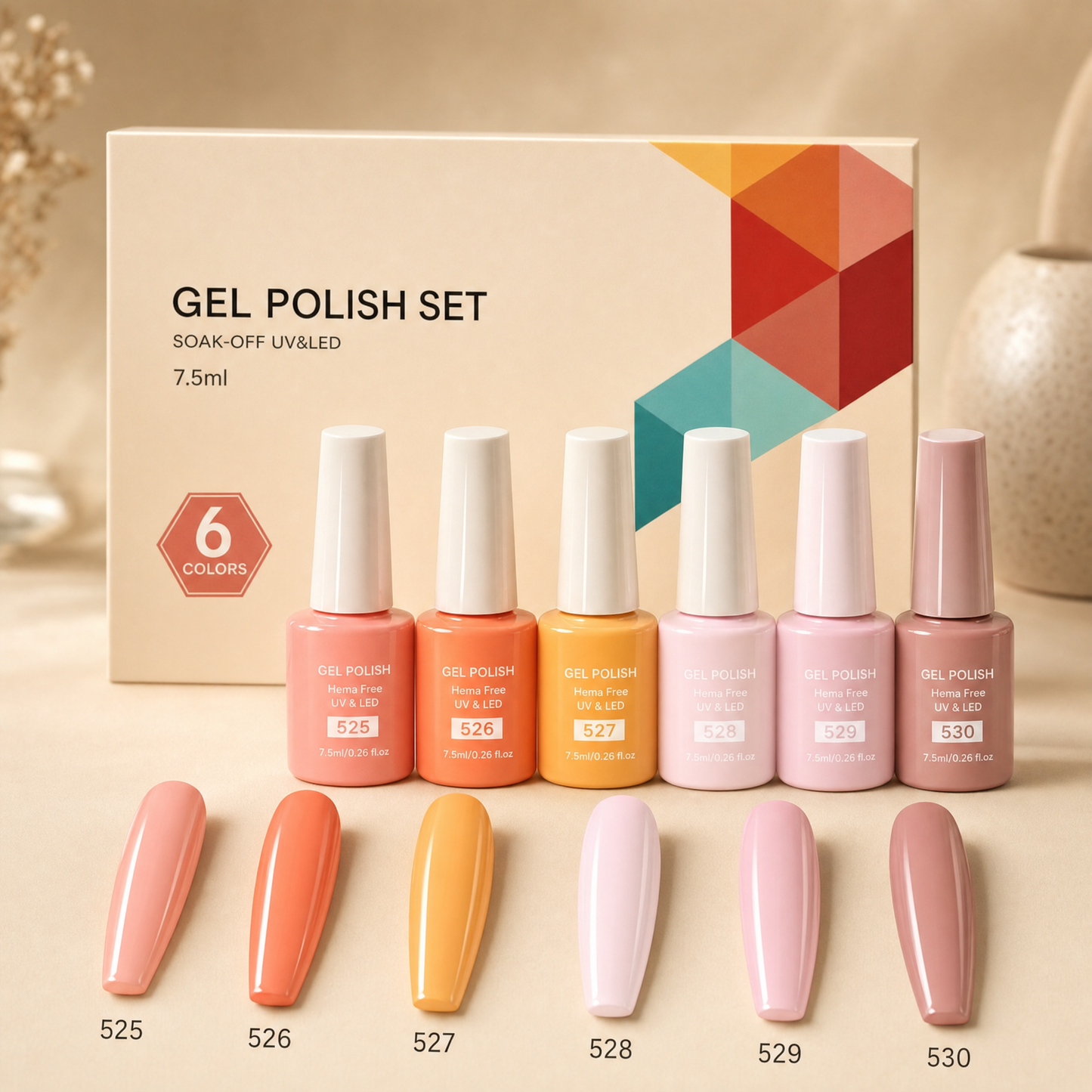 Les Palettes Gel — 6 couleurs coordonnées, tenue 3 semaines